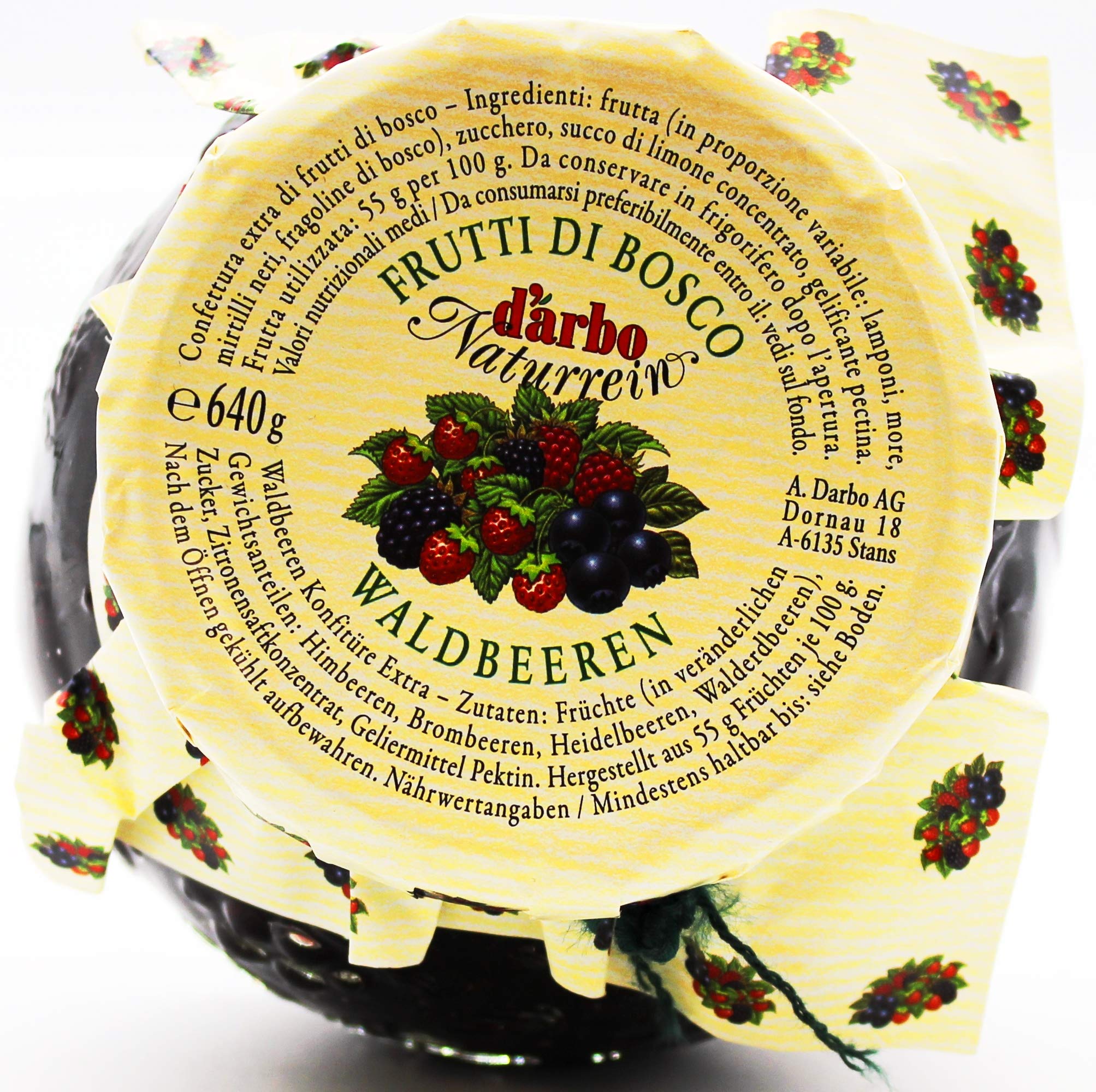 Darbo Naturrein Dekorglas - Waldbeer Konfitüre - 6 x 640 g