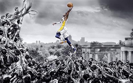 Amazon Co Jp ポール ジョージ Slam Dunkインディアナ ペイサーズバスケットボールポスターアート印刷22 X14 38 X24 ホワイト ホーム キッチン