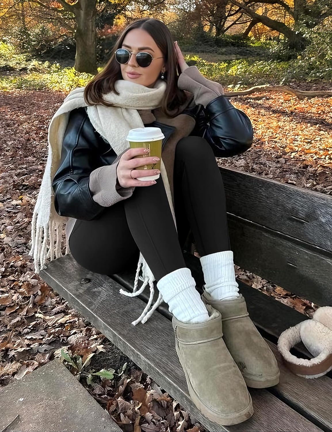 BLUEENJOY Fleece Lined Leggings Women –Thick Winter Warm Thermal High Waisted Tummy Control Workout Women's Soft Yoga Pants - Image 2