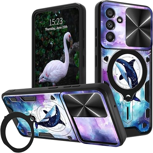 Vista 287 de Funda protectora híbrida para Samsung Galaxy A53 5G de 6.5 pulgadas y anillo giratorio de 360 grados, función atril, híbrida, de doble capa