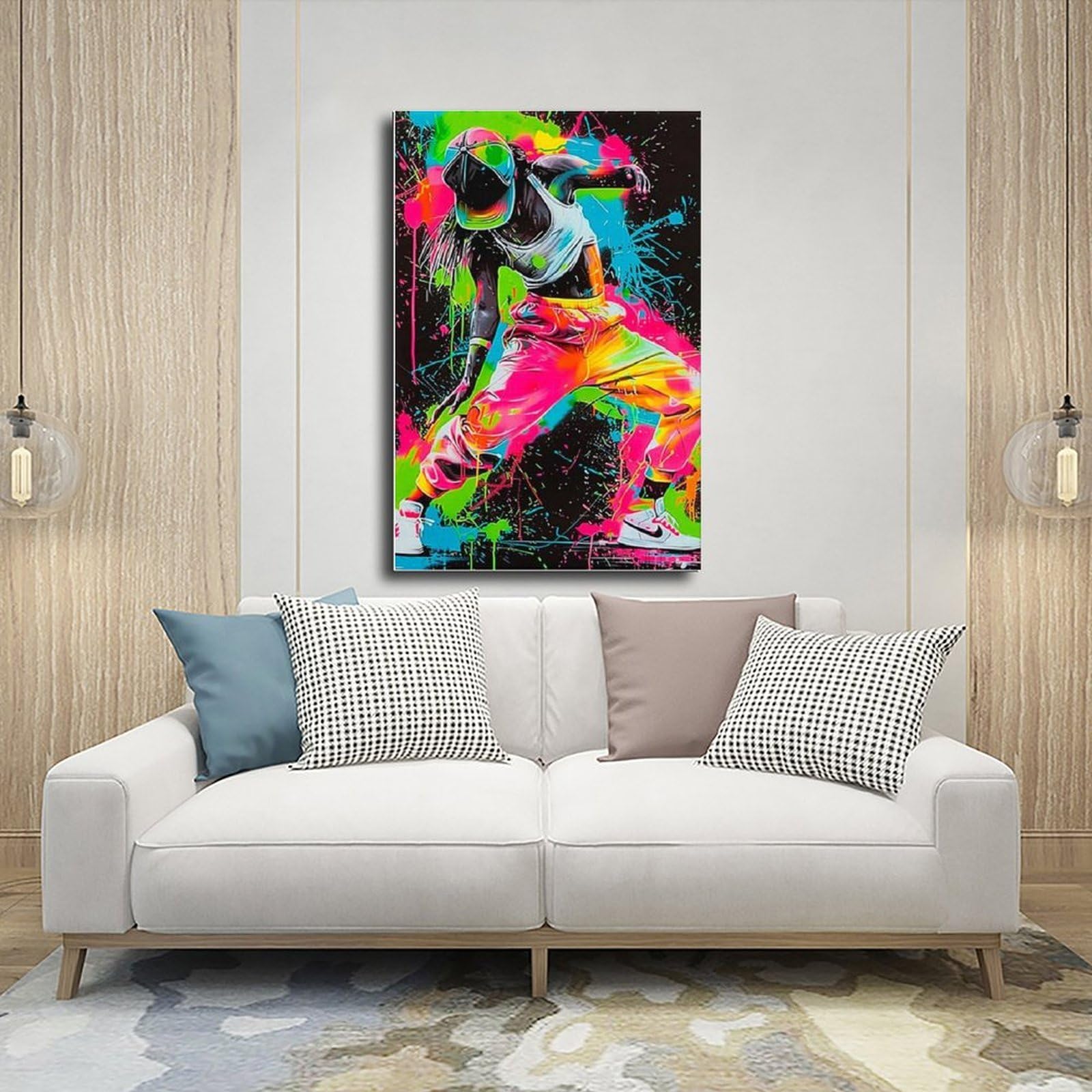 Poster da parete in tela con stampa di danza hip hop, decorazione per camera da letto, ufficio, stanza, regalo, 61 cm di lunghezza x 91,4 cm di larghezza