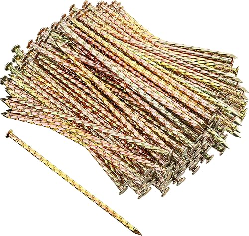 100 estacas de jardín galvanizadas no se oxidan de 8 pulgadas, estacas de césped artificial, estacas de césped para exteriores, carpintería, barrera