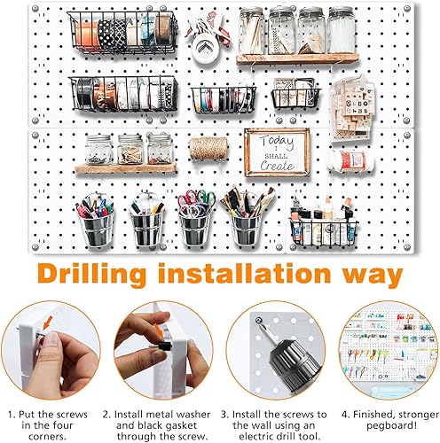 Miniatura 3 de 12 piezas de tablero de clavijas organizador de pared de tablero de clavijas kits de montaje para organizador y almacenamiento de tableros de