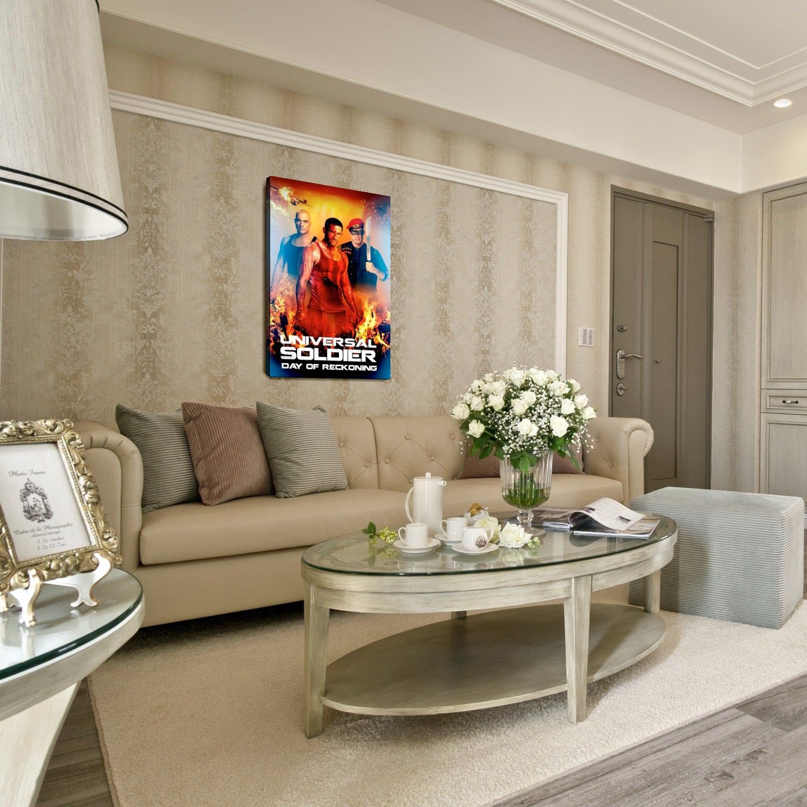 Amazon.com: 《萬能士兵:清算日》電影海報動作電影畫布印刷科幻電影牆壁藝術適用於家庭辦公室電影裝飾裱框36 x 60 公分: 居家與廚房