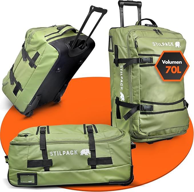 Reisetasche Rollen 70L Groß [Reisetrolley mit integriertem Sicherheitsschloss] Reisekoffer mit Rollen Groß Travel Bag | Reisetaschen Damen & Herren Perfekt für Urlaub Outdoor Sport Koffer | STILPACK