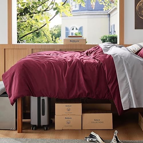 Vista 249 de Bedsure - Juego de funda de edredón de tamaño matrimonial, ropa de cama suave con doble cepillado, 1 funda de edredón (80 x 90 pulgadas) y 2 fundas