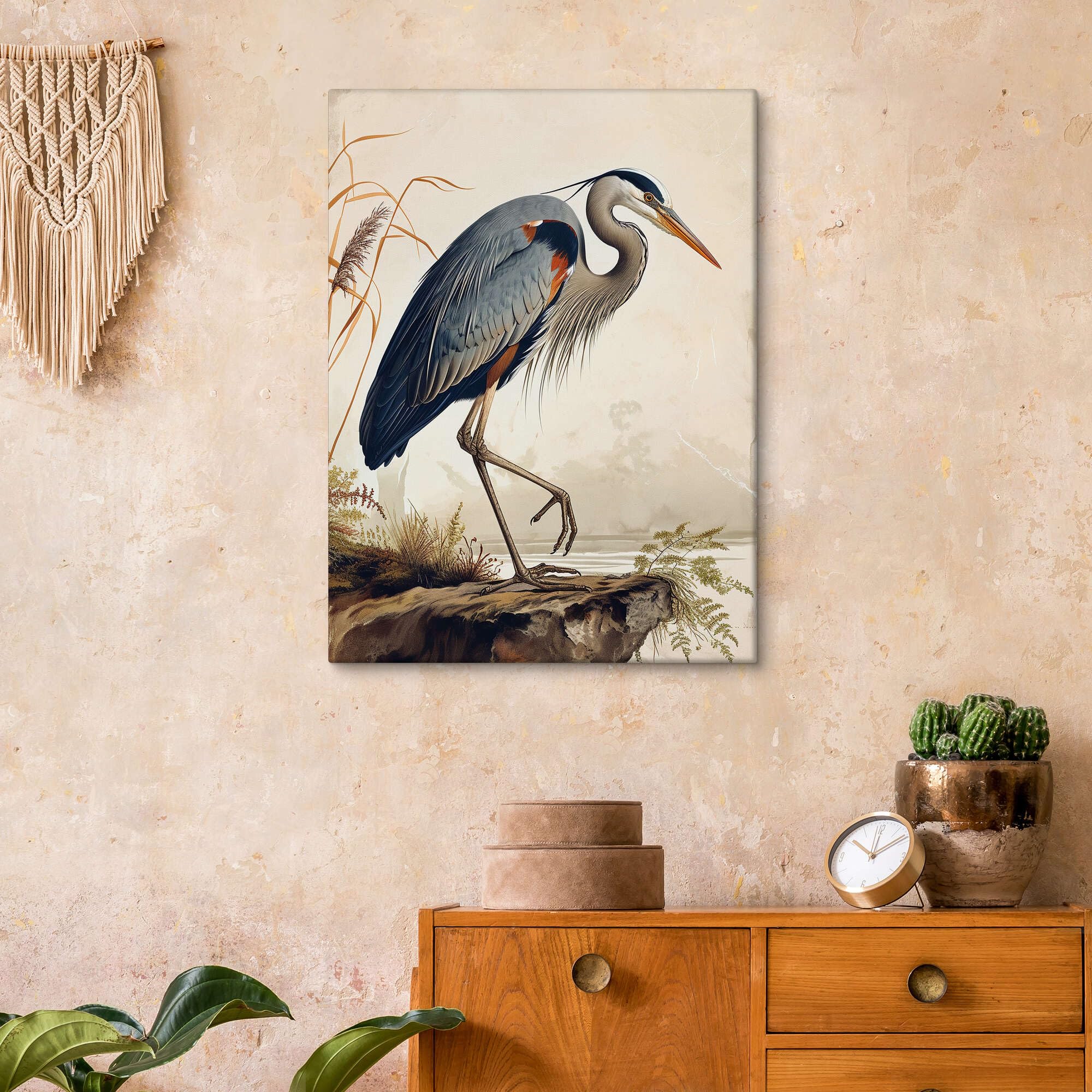 Great Blue Heron after Audubon Obraz na płótnie