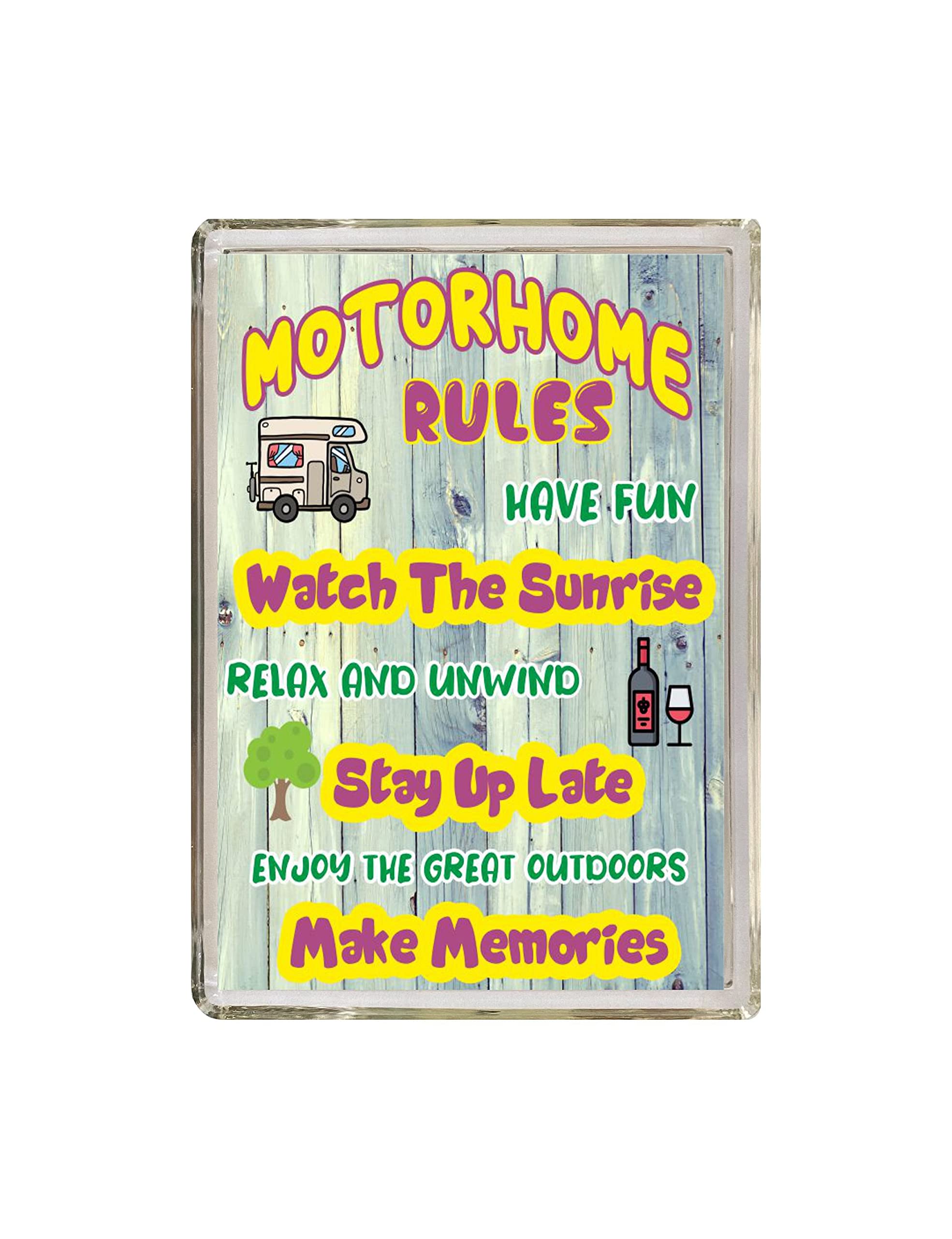 'Clare's Cosmetics' Fun Motorhome Lover Gift – Motorhome Rules – Fridge Magnet - Novelty Present
