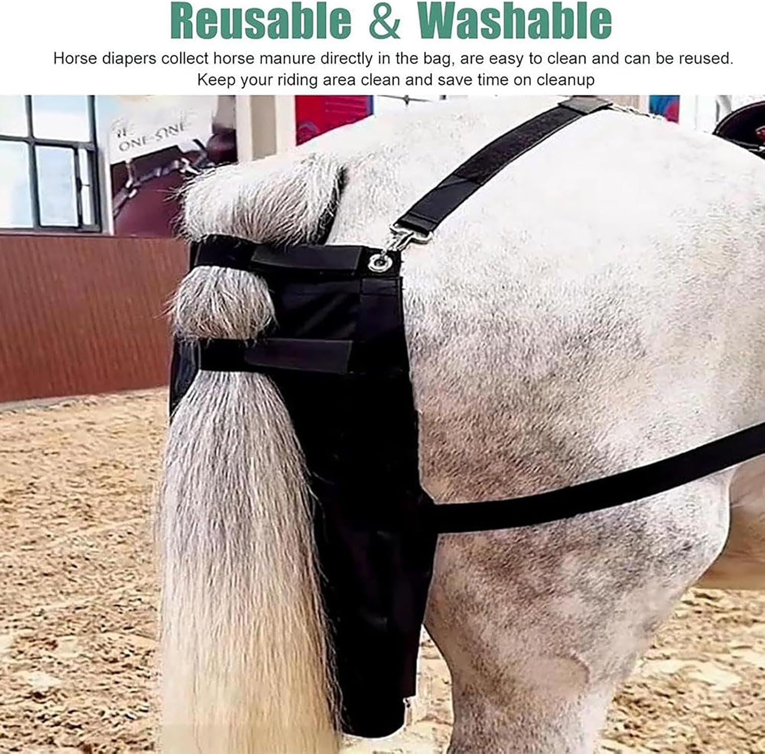Oxford Horse Manure Bag, Horse Poop Diaper for Riding, Park, and Street Use, Easy-to-Clean Storage Solution,S