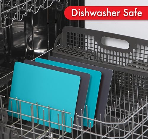 Miniatura 4 de Dexas Tabla de Cortar de Servicio Pesado Grippmat, Tablas de Cortar Flexibles para Cocina, Juego de 4, Tapete de Corte de Tabla de Plástico