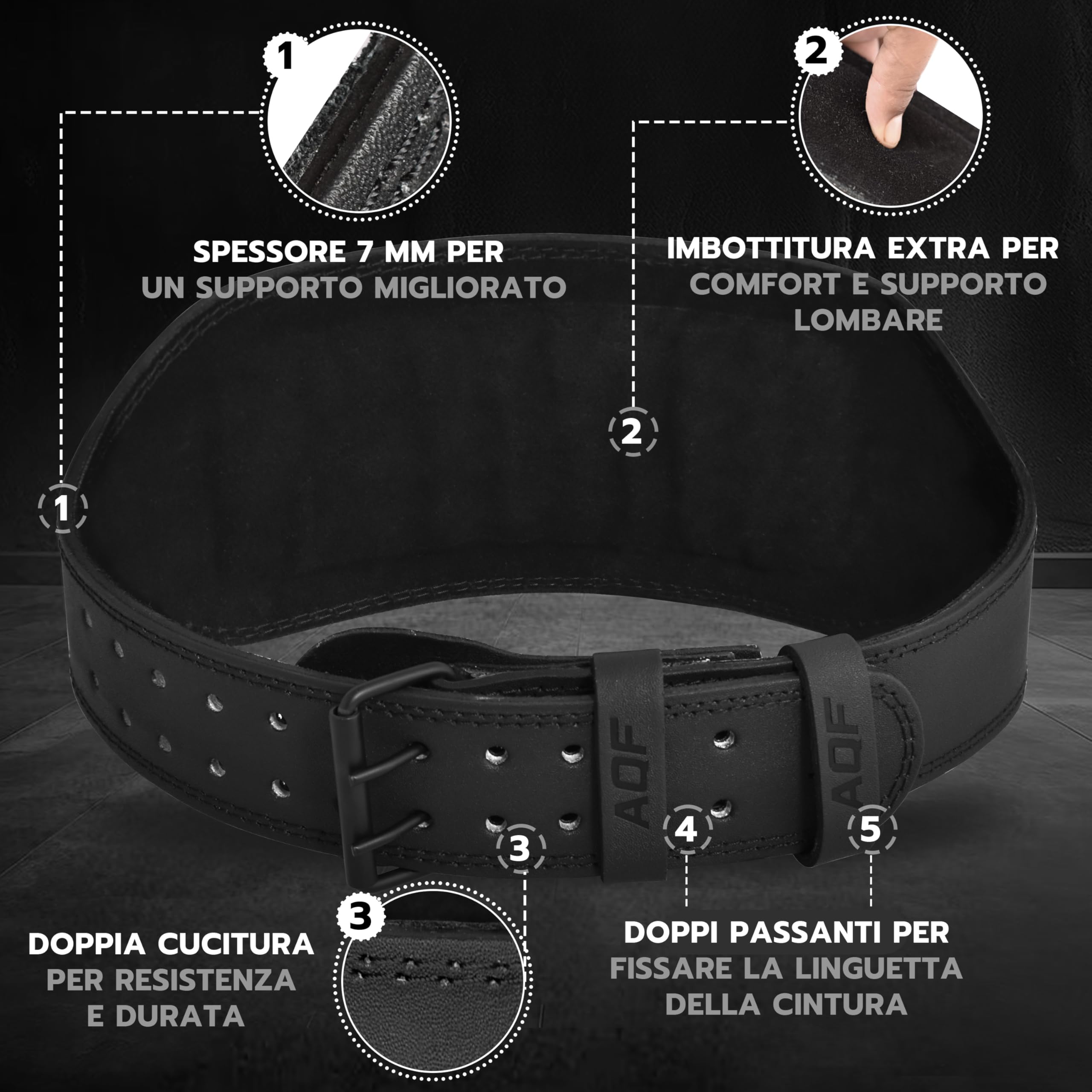 AQF Cintura Palestra, Cintura Powerlifting, 4" & 6" Largo Pelle Cintura Uomo Donna, Cintura Sollevamento Pesi, Cintura Bodybuilding Acciaio Rullo Fibbia Cintura Lombare Squat