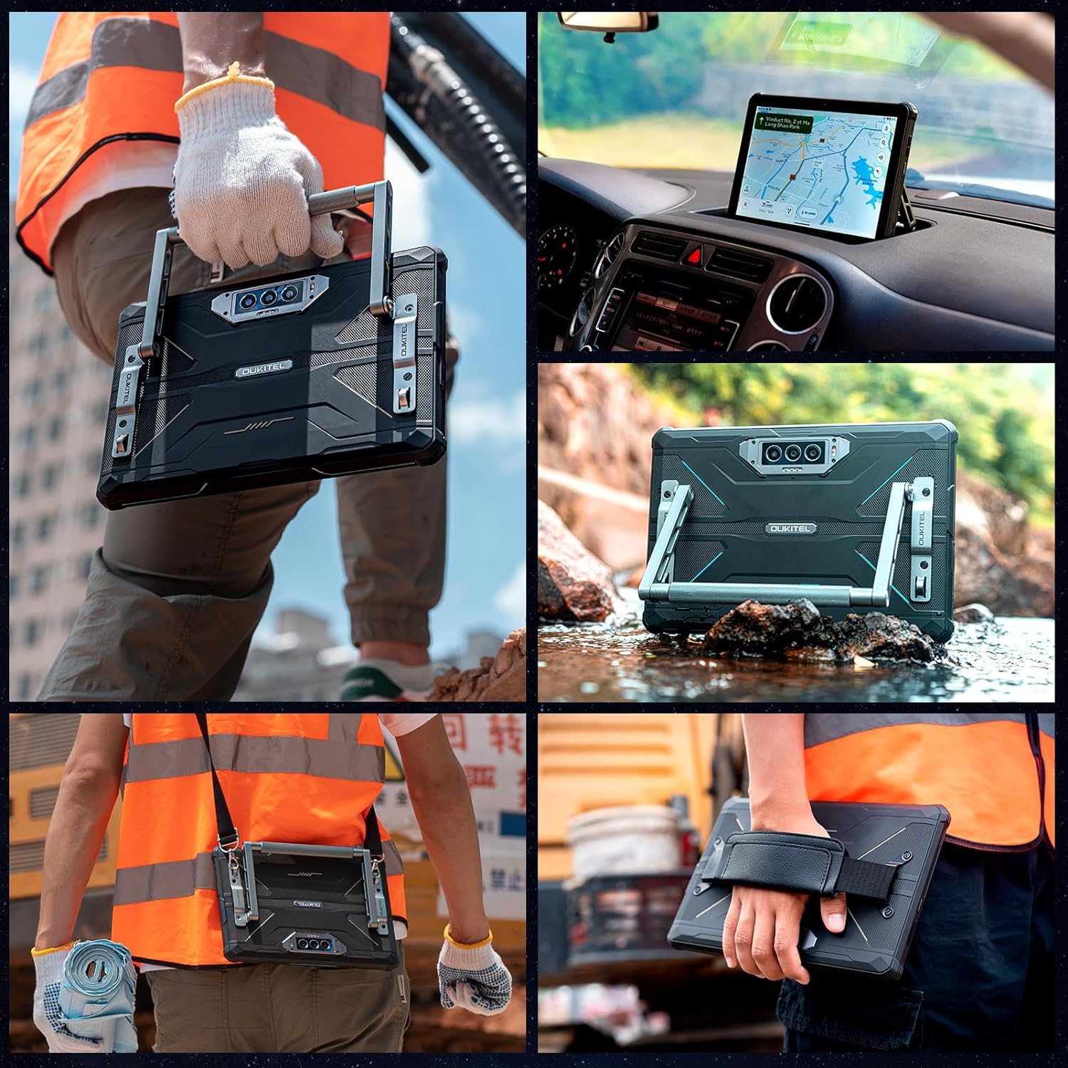 OBA Oukitel RT7 5G Tablet PC Rugged – akumulator 32000 mAh, 24 (12 + 12) GB + 256 GB, z systemem Android 13 MT6853, 48 MP + 32 MP, 10,1 cala FHD+, Dual 5G LTE/OTG/GPS/Face ID, czarny