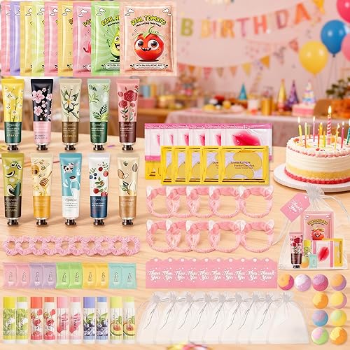Miniatura 8 de 110PCS Spa Party Supplies for Girls,Spa Party Favors Include Lip Mask,Foot Bath Bombs,Face Masks,Lip Mask Skin Care Kit,Mothers Day Gifts,Bulk