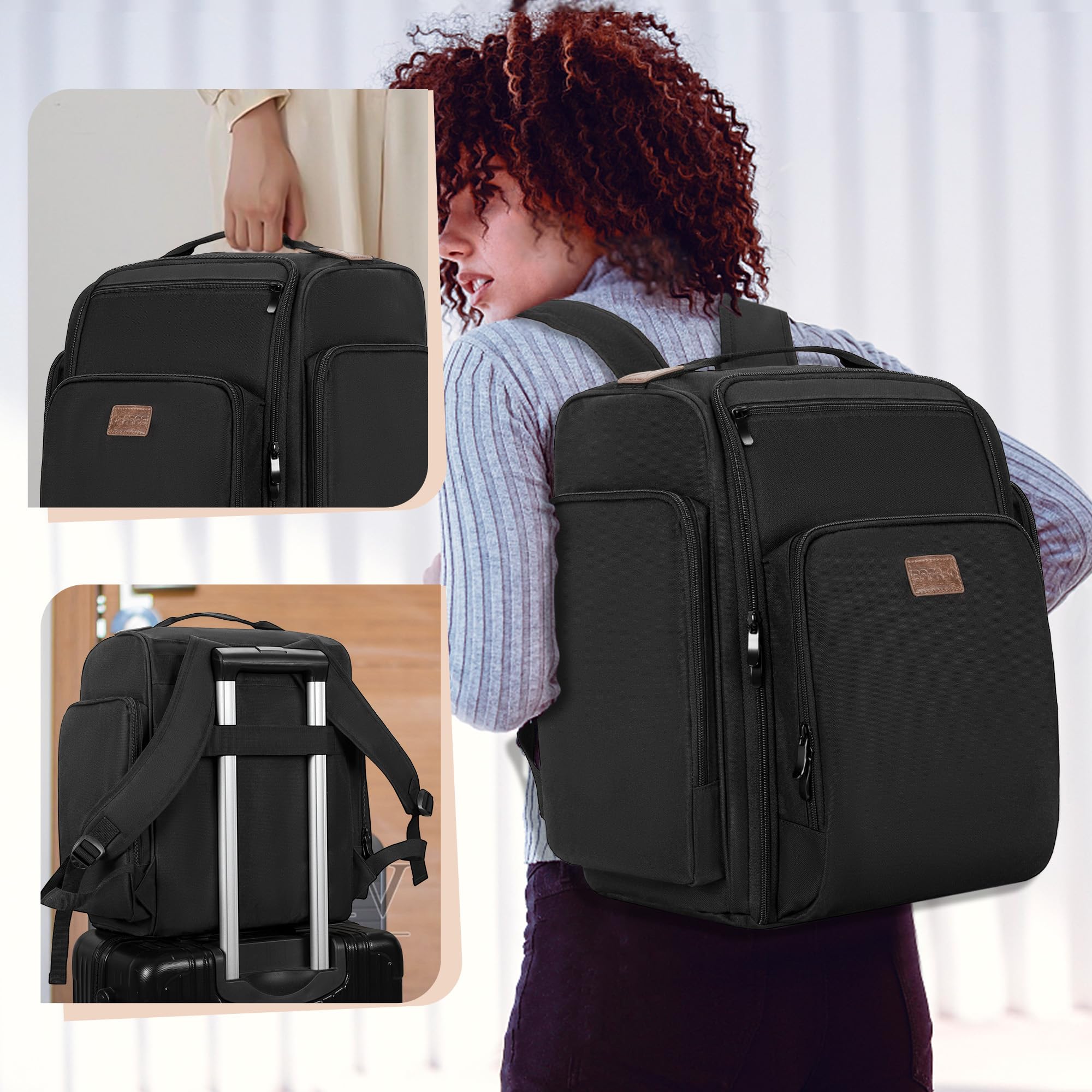 BAFASO Borsa per Cosmetici Zaino, Borsa per il Trucco da Viaggio con Spazio | con 4 Tasche Interne Rimovibili e 1 Borsa per Pennelli per Trucco,(Solo Borsa)