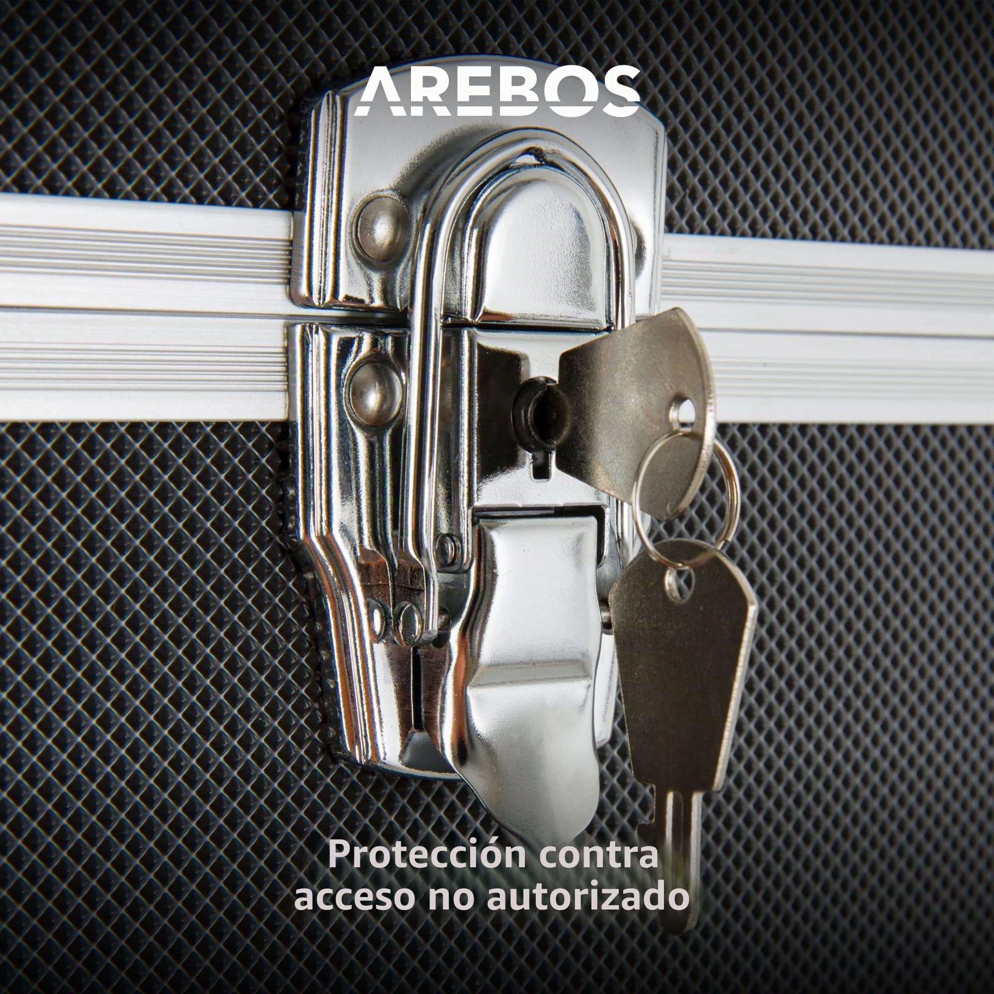 Arebos Set de 3 Maletín de transporte portátil | 200 L de volumen total | Maletín de aluminio | con cerradura | Incl. asa y correa universal | Transporte maletín