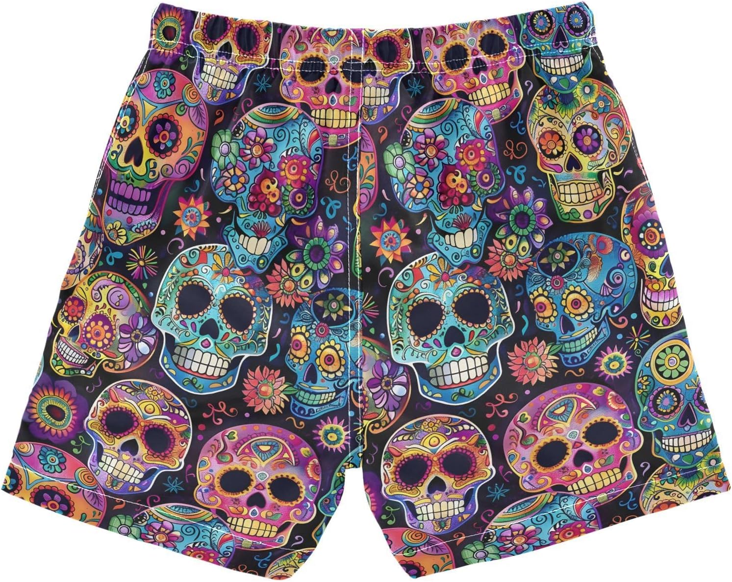 Boys Surfing Board Shorts Skulls Skeleton Sugar Mexico Boys Swim Trunks Bathing Suit Quick Dry Swim Shorts Toddlers Swimsuit Multicoloured