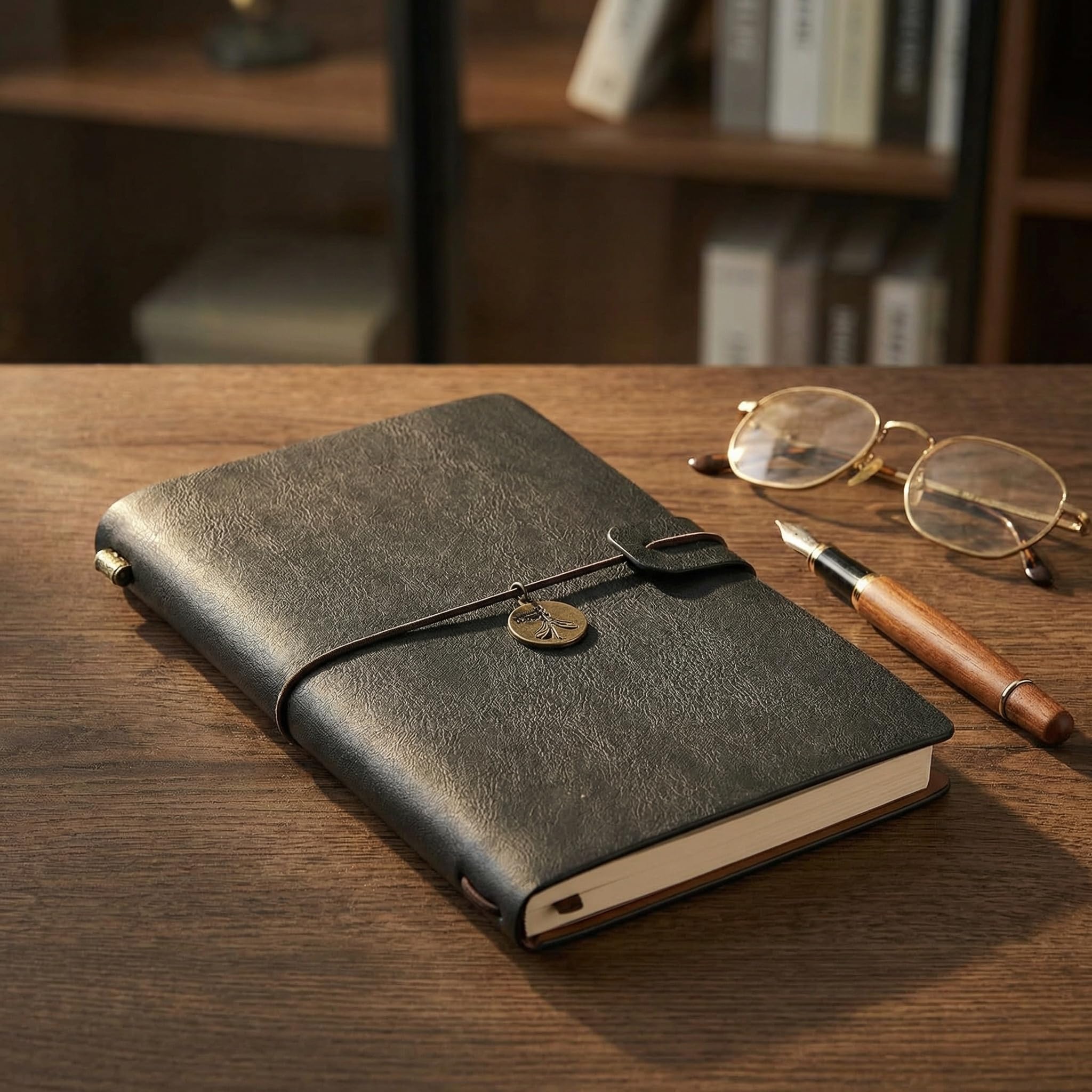 Carnet De Voyage Vintage en Cuir PU - Journal Rechargeable avec Papier à Notes, Idéal pour Les écrivains, Les Voyageurs Et Les Organisateurs. Orange