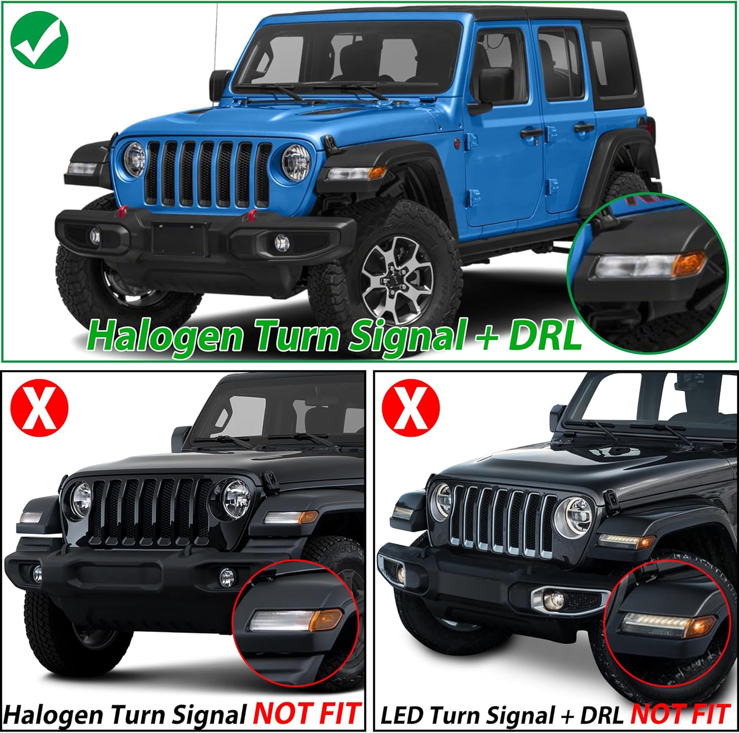 KEWISAUTO LED Sequential Flashing Turn Signal & Side Marker Lights Kit for Wrangler JL, Fender Flares Lights Wheel Eyebrow Light DRL for Jeep Wrangler JL 2018-2022 Accessories