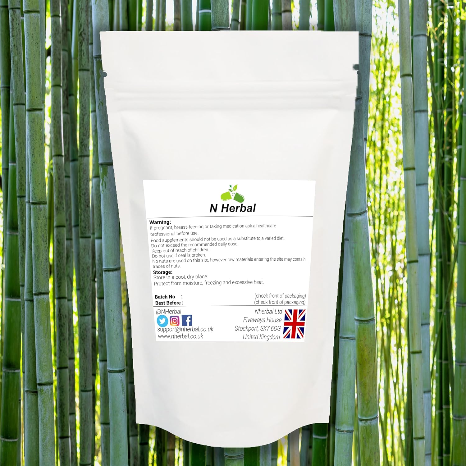 N Herbal 350mg Bamboo Extract 180 V Capsules (6 Month Supply) High Strength Silica Supplement- Suitable for Vegan Vegetarian Halal Kosher (180) 5 81phiSBKVDL. AC SL1500