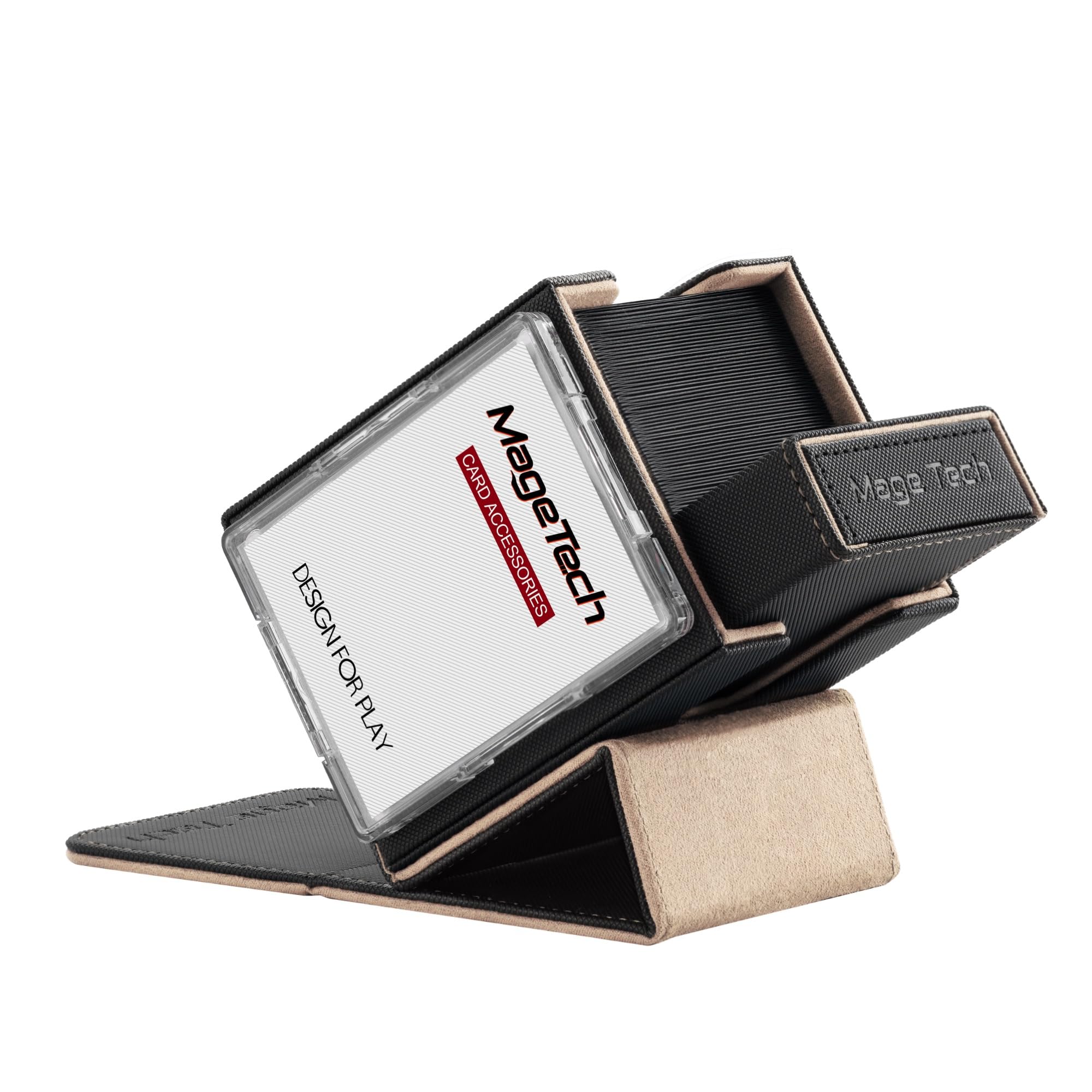 Mage Tech Adventurer [Champion] 60-Card Solution - Avatar Holder + Pocket Dice Box with Life Tracker - Rugged, Expandable - MTG Standard/LOR/PTCG- Black/Pale Gold
