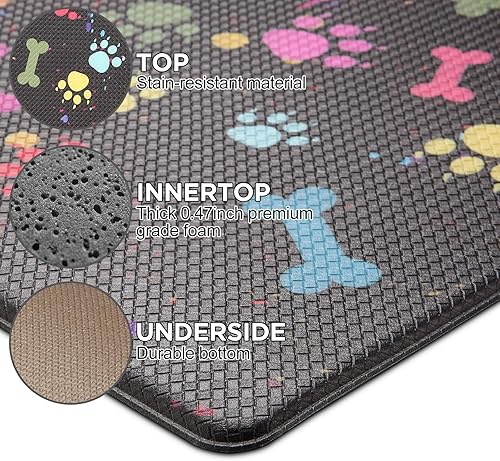 Miniatura 6 de Tapetes de cocina acolchados antifatiga para suelo de cocina, impermeables, tapetes y alfombras de cocina cómodos para cocina, lavandería, patas y