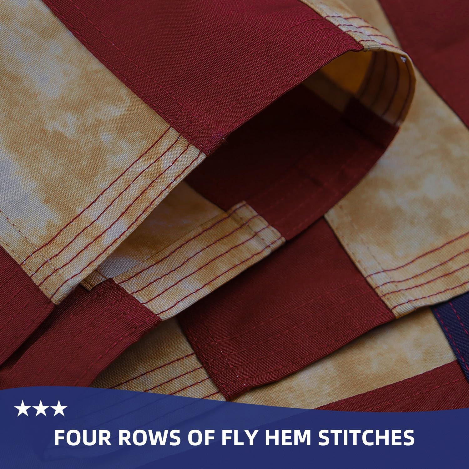 Betsy Ross 1776 Tea-Stained Vintage Style Flag 3x5 Ft Deluxe Water Resistant Series Historical Flags Made From Heavy Duty Super Tough Spun Polyester/Embroidered Design/Sewn Stripes/Brass Grommets,US Flags Perfect for Outside