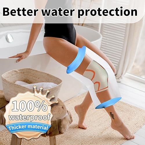 Miniatura 6 de Bolsa de ducha de rodilla impermeable para poscirugía, protector elástico de ducha de rodilla, funda de ducha de silicona impermeable para cirugía