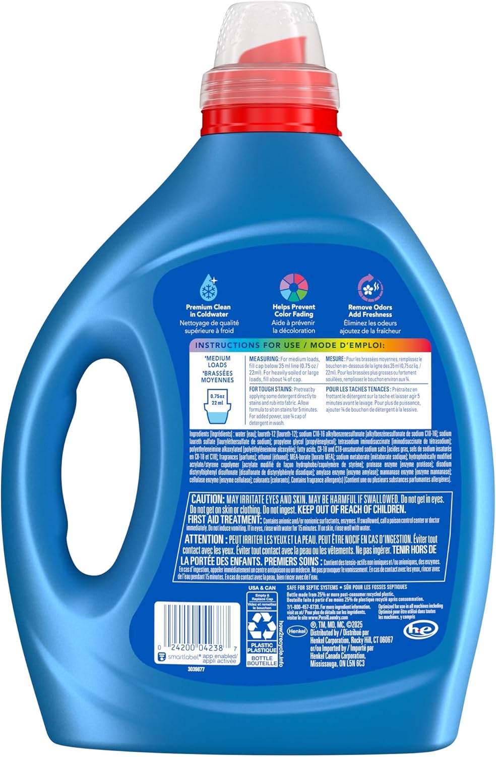 Persil Intense Fresh Everyday Clean Laundry Detergent Liquid, 82.5 Fl Oz, 110 Loads, Ultra Concentrated Laundry Soap, Deep Cleaning & Lasting Freshness, All Water Temperatures, HE Safe