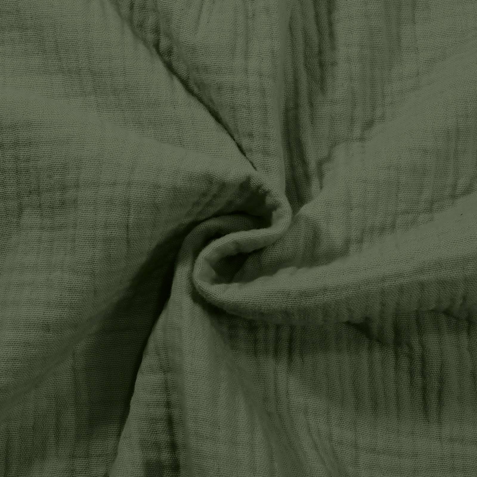 Chemise boutonnée à manches longues tendance en lin pour femme, coupe ample, légère, couleur unie, col en gaze, tunique décontractée pour le printemps, la plage, respirante, vert militaire, S