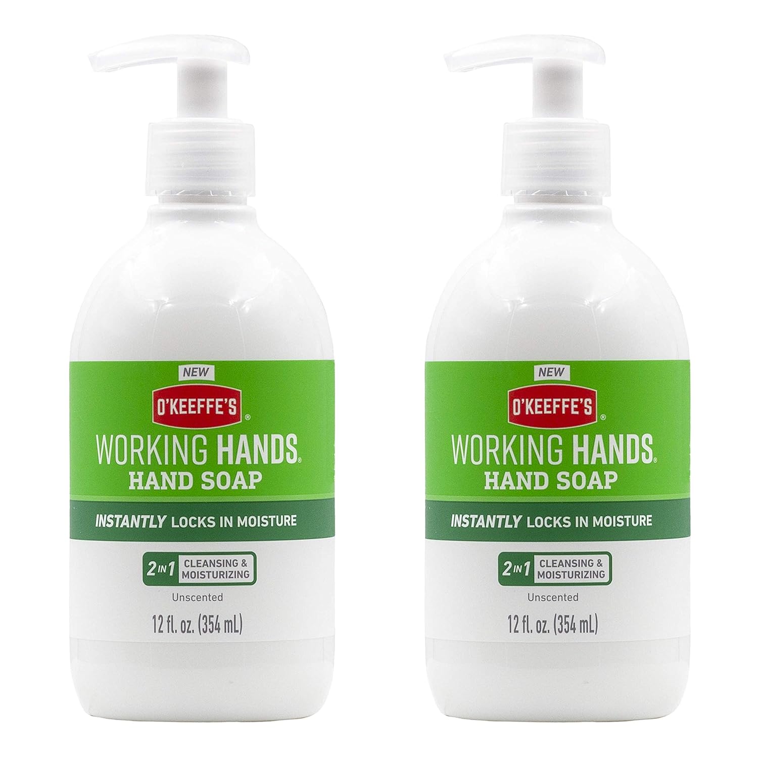 O'Keeffe's Working Hands Moisturizing Hand Soap; 12 oz Pump; Unscented; (Pack of 2)