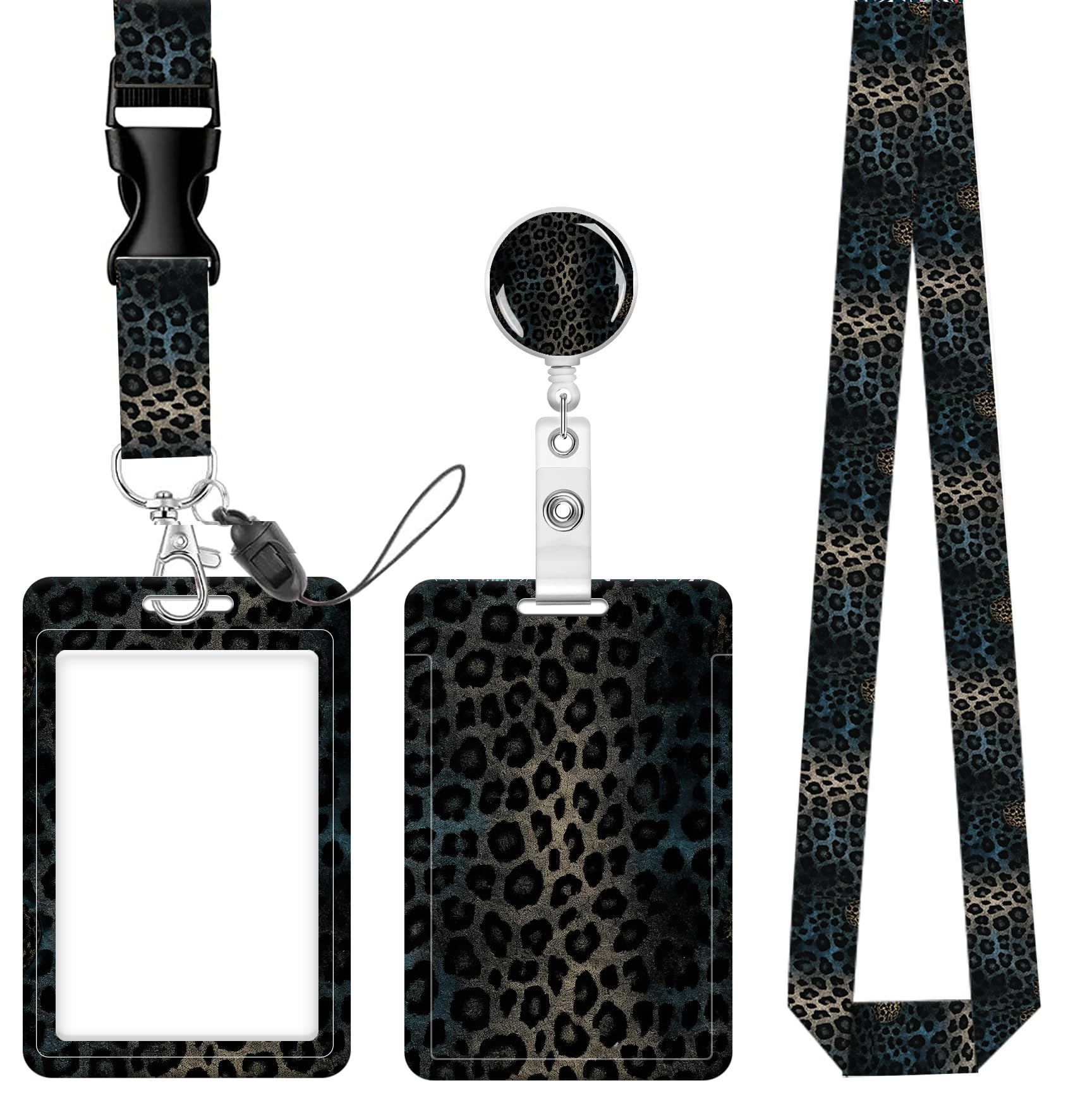 Badge Reels Retractable with Carabiner Reel Clip, ID Name Tag Work Badge Holder Belt Ferrule, Identity ID Badge Holder Cover Case for Office Work