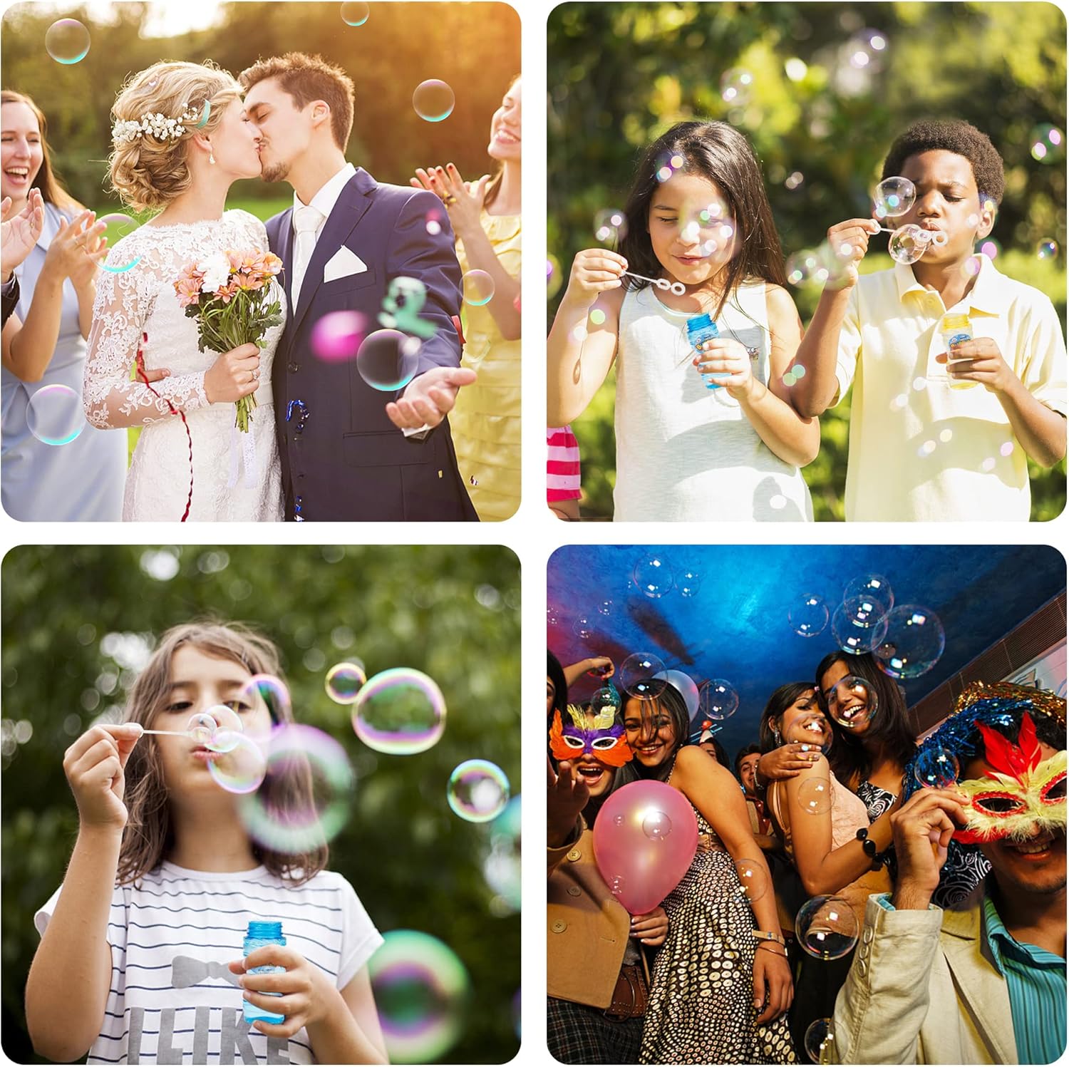 INSCRAFT 40 Pack Bubbles Solution Bulk, Party Favors for Kids Adults, 8 Colors Bottles with Wands for Birthday, Summer Toy, Weddings, Outdoor Activity, Refill for Bubbles Machine Blower