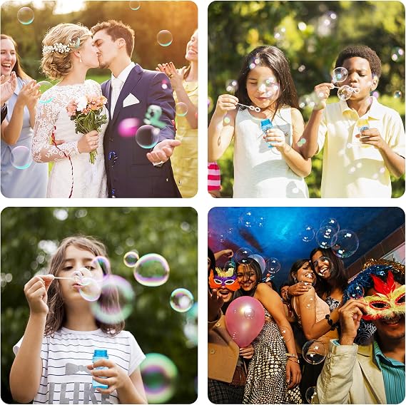 INSCRAFT 40 Pack Bubbles Solution Bulk, Party Favors for Kids Adults, 8 Colors Bottles with Wands for Birthday, Summer Toy, Weddings, Outdoor Activity, Refill for Bubbles Machine Blower