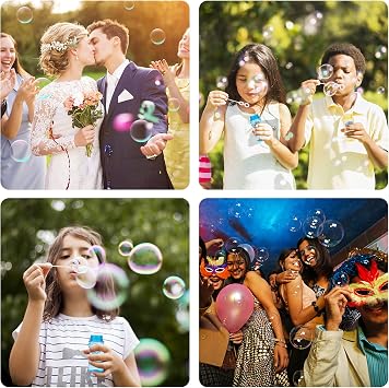 INSCRAFT 40 Pack Bubbles Solution Bulk, Party Favors for Kids Adults, 8 Colors Bottles with Wands for Birthday, Summer Toy, Weddings, Outdoor Activity, Refill for Bubbles Machine Blower