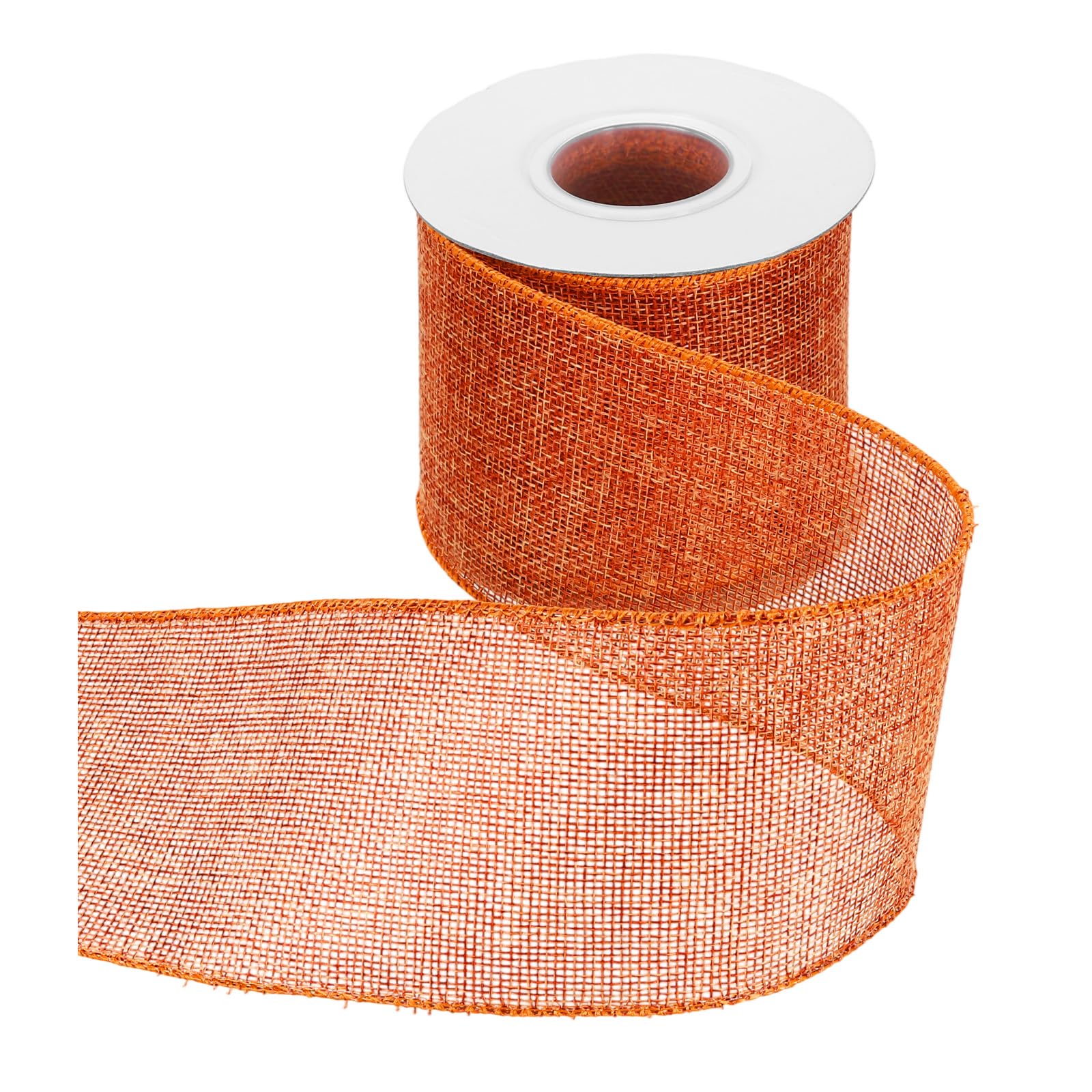 sourcing map Burlap Wired Ribbon 3" x 10 Yards Wired Edge Ribbon Cross Linen Woven Strap for Big Bow Wreath Holiday Parties Home and Outdoor Decoration, Brick Red