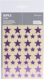 APLI Kids 12056 - Bolsa de pegatinas estrella holográficas, color lila 3 hojas