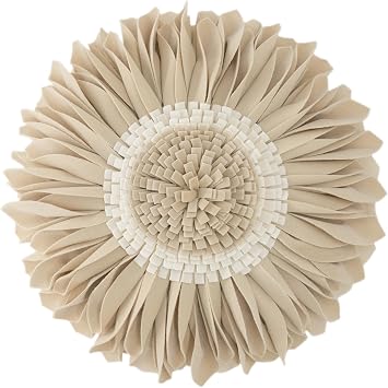 JWH 3D Flower Throw Pillow Cover, Campagne Tan, 14 Inch