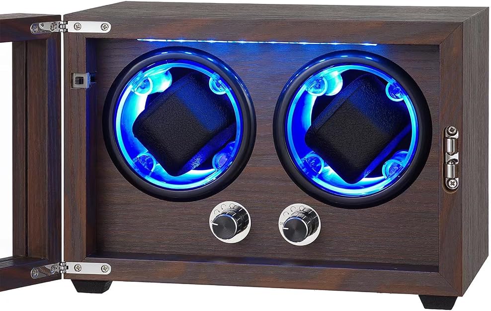 Lenway Double Watch Winder with Quiet Mabuchi Motor，Watch
