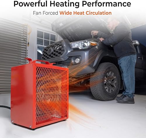 Miniatura 2 de Comfort Zone CZ290 NEMA 6-30P Calentador Industrial de 4,800 Vatios con Ventilador Forzado, Control de Termostato Integrado, Acero de Calibre