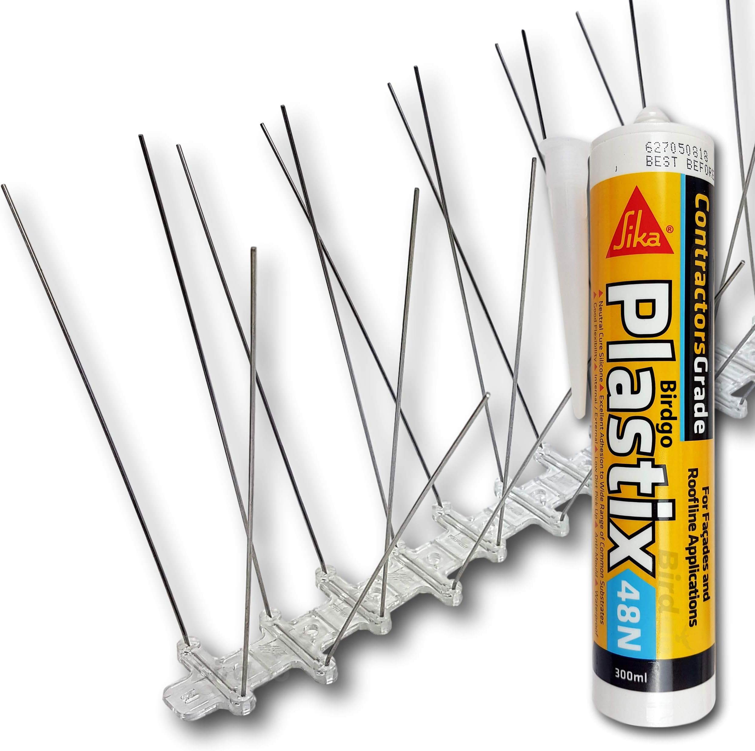 3m X Pro Seagull Bird Control Wide Prevention Spikes Gull, Adhesive