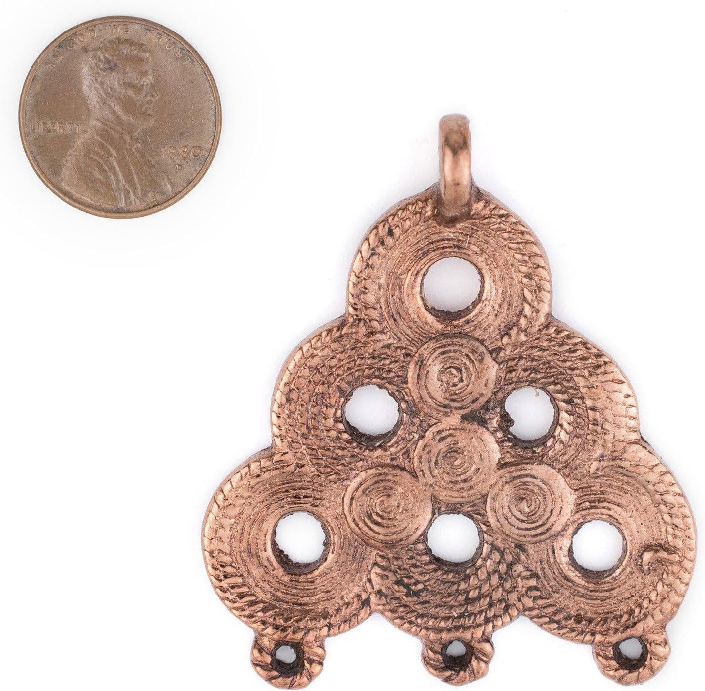 The Bead Chest Copper Baule Beehive Connector Pendant (54x47mm): African Tribal Metal Pendant for DIY Jewelry and Necklace image 2