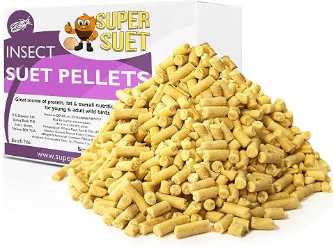 ASSORTED FLAVOURS Super Suet Premium High Fat Suet Pellets Ultra High Energy Suet Pellet Bird Feed ideal for all Garden Birds Food 3kg, Insect