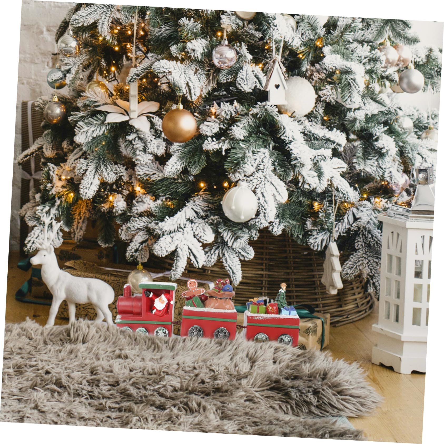 NOLITOY 1 Pc Decoración Navideña Adorno De Coche De Navidad Estatua De Tren De Navidad Decoración De Tren De Vacaciones Tren Festivo Mini Tren Sombrero De Copa Niño Pequeño Familiar Resina
