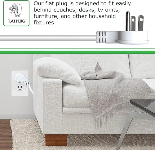 Miniatura 3 de Digital Energy Regleta de protección contra sobretensiones de 8 tomas, 15 amperios, 1875 W, 125 V, protección contra sobretensiones 350 J,