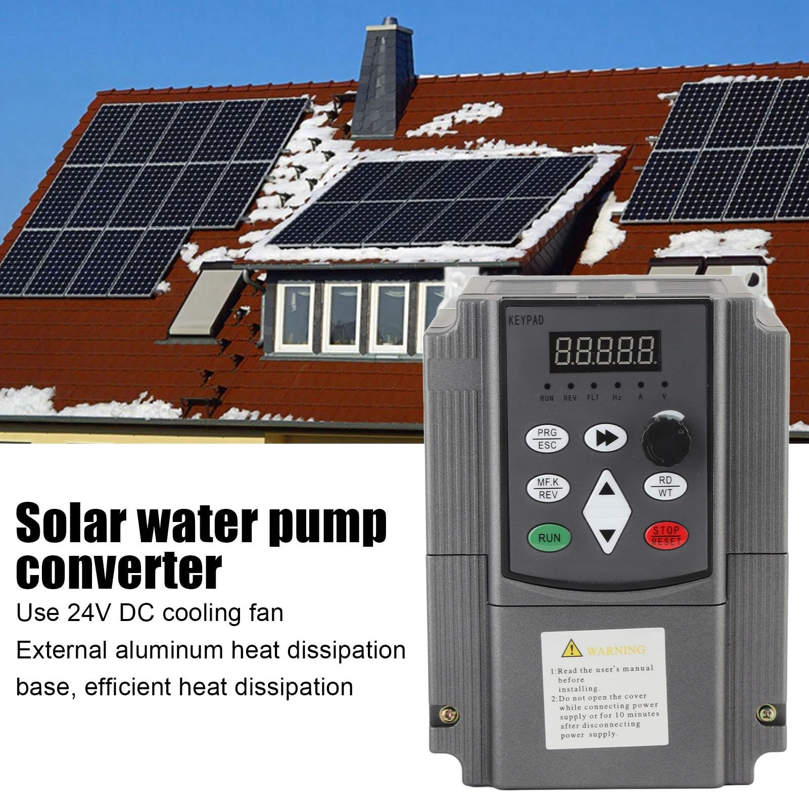 FTVOGUE NFLIXIN Azionamento a Frequenza Variabile Solare Fotovoltaico, Inverter VFD in Alluminio ABS 5,5KW 380V, Ingresso DC400-700V Uscita Trifase, per Controllo Elettrico Motore Monofase
