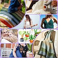 Vista 6 de Kit de Hilo de Ganchillo Aeelike, 1000 Metros de Hilo de Ganchillo para Tejer Juego Completo de Tejido para Principiantes Profesionales con Ganchos