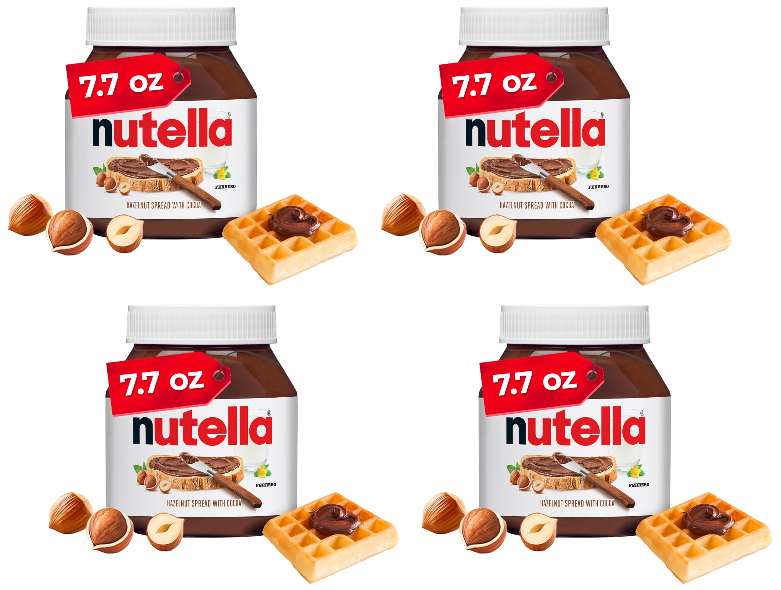 Nutella 7.7 Ounce (Pack of 4) / Brown / 1 Chocolate & Hazelnut Spreads
