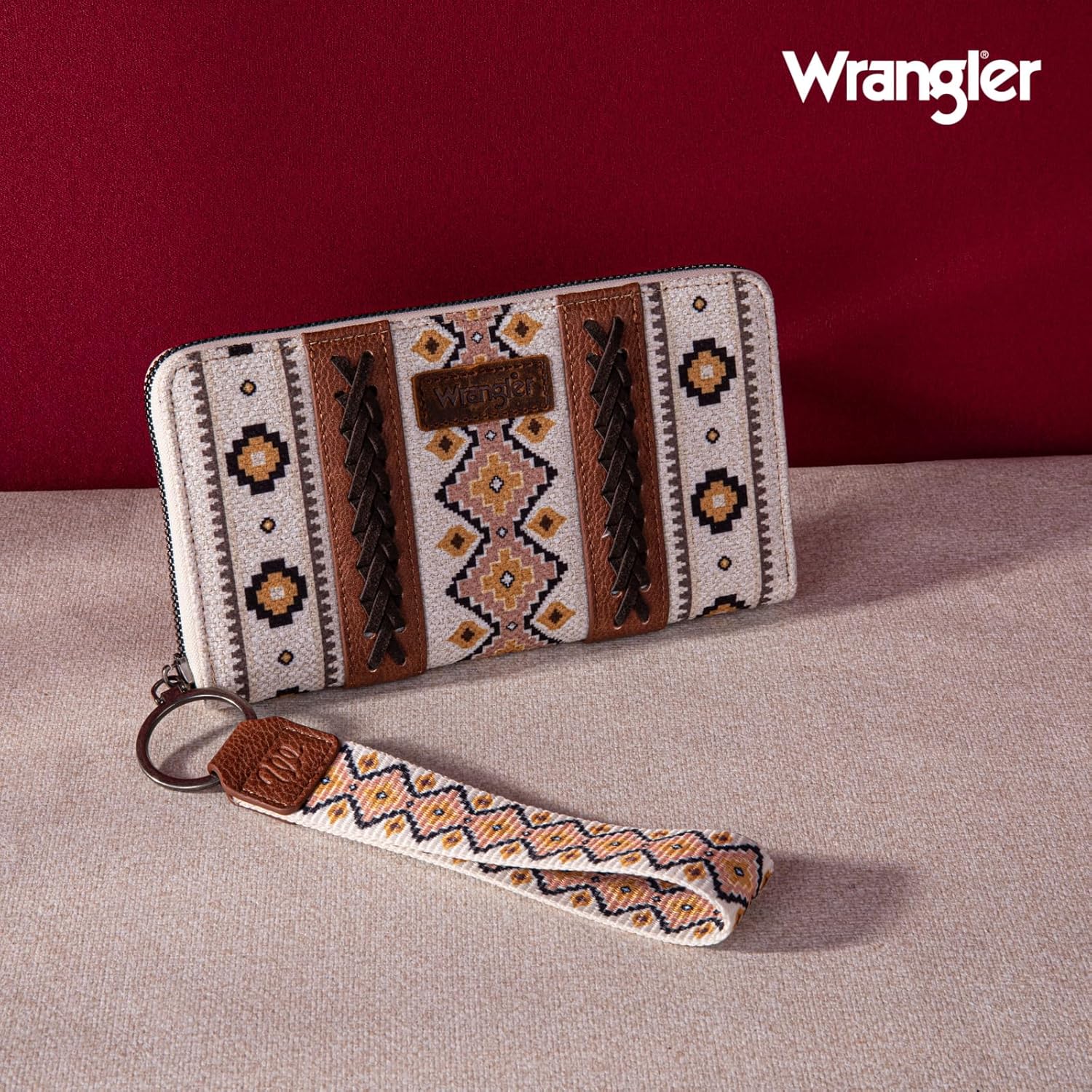 Wrangler Wallet Purse for Women Western Aztec Clutch Wristlet Wallet with Credit Card Holder - Image 3