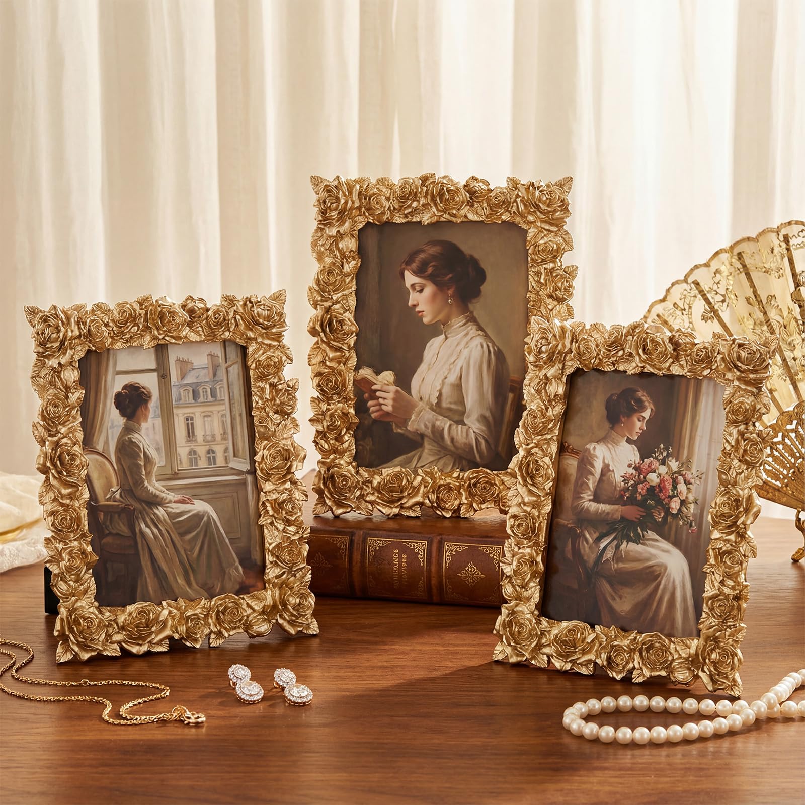 AceOrbit 3 Pack Square Picture Frames for 3.5x5, 4x6, 5x7 Inches