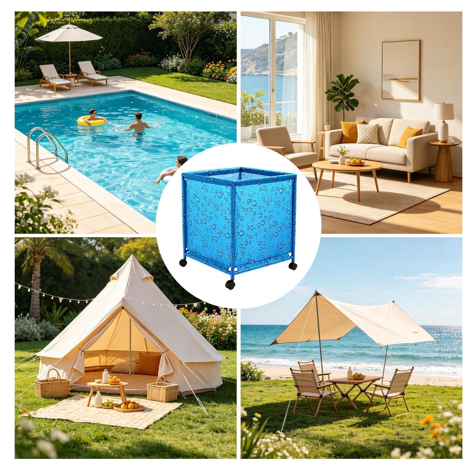 Porta Gonfiabili Piscina Contenitore da Esterno con Ruote | Porta noodles da piscina per genitori giardinieri affittuari boe teli mare ponte giardino cortile casa hotel garage capanno